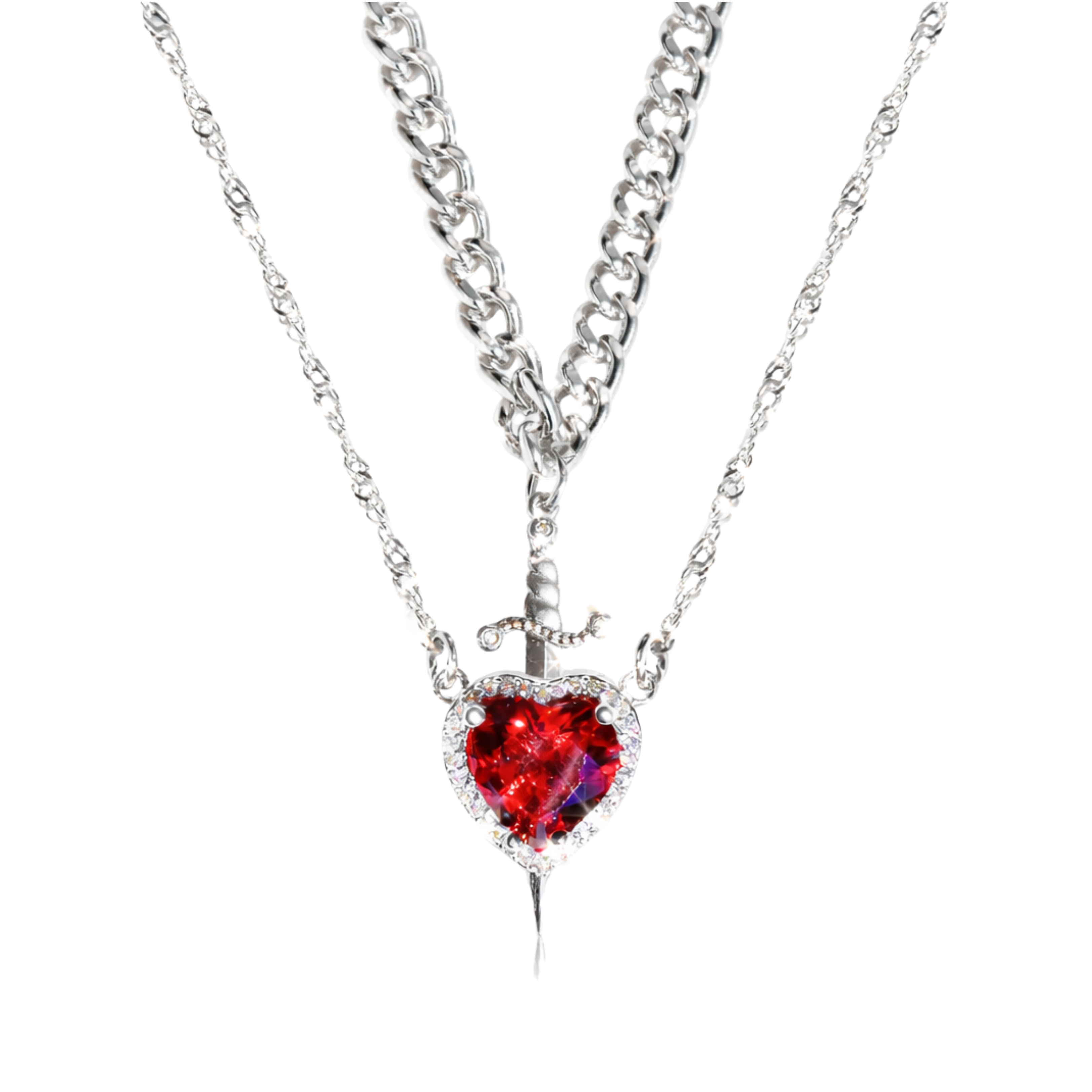 Heart & Sword Amorite Necklace