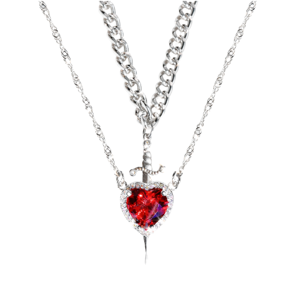 Heart & Sword Amorite Necklace