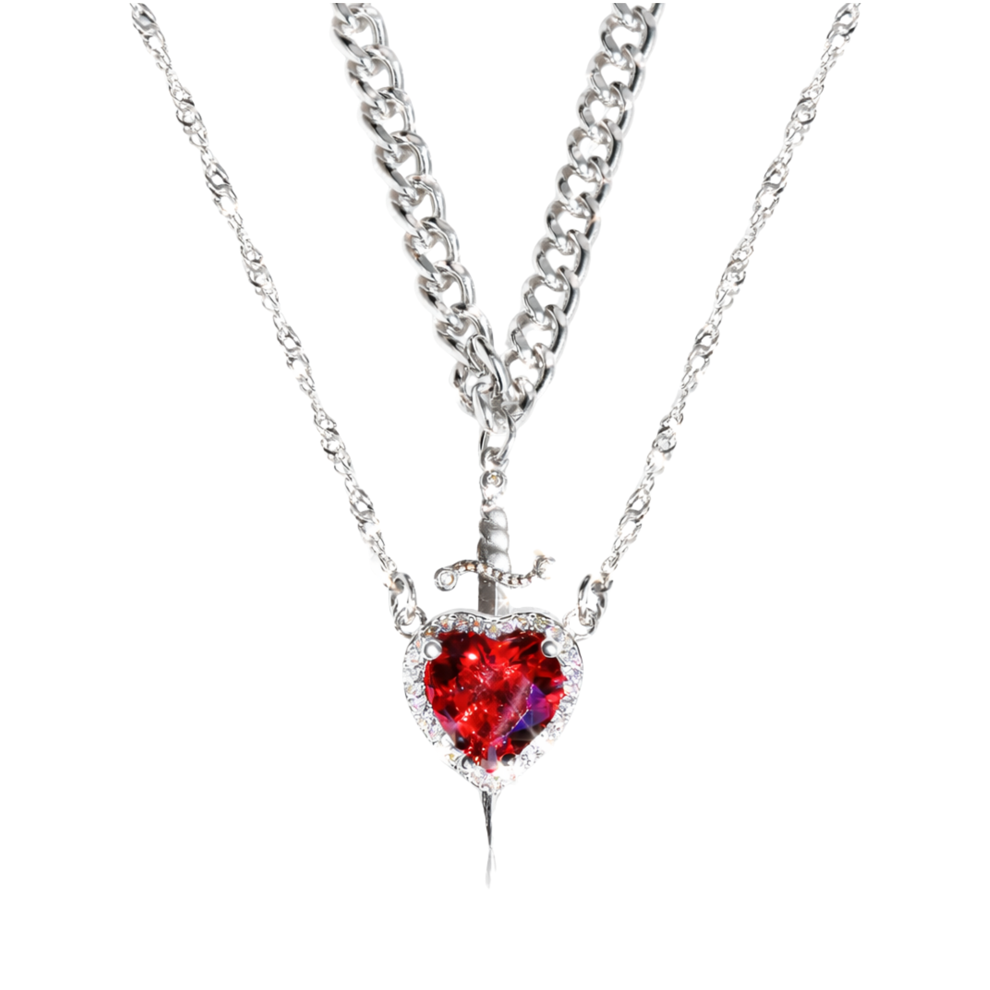 Heart & Sword Amorite Necklace